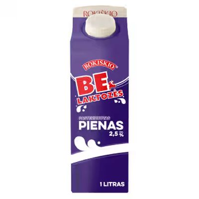 Lactose-free milk Rokiškio, 2.5%, 1 L